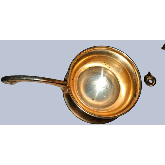 Vintage Brass Tabletop Lighter & Ashtray Set With Handle - Picture 7 of 9